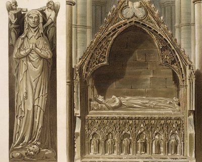 Effigy of Aveline, First Wife of Edmund Crouchback, Earl of Lancaster, on the North Side of the Altar, plate G from 